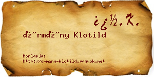 Örmény Klotild névjegykártya